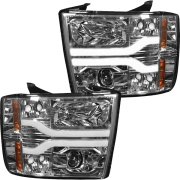 Recon Chevy LED Projector Headlights (w/ Clear or Smoked Lens) | 264195 (2)