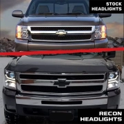 Recon Chevy LED Projector Headlights (w/ Clear or Smoked Lens) | 264195 (4)