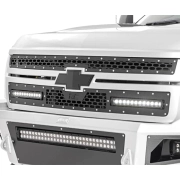 Rough Country Mesh Grille & 12in Single Row LED Pair (Black) | 70155 (2)