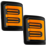 Recon Ford Side Mirror  Amber LED Smoked Lenses | 264140BKS | 2008-2016 Ford Powerstroke