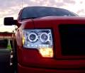 Recon Ford Projector Headlights Clear/Chrome LED Halos & DRLs | 264190CL | 2009-2014 Ford F150 & Raptor
