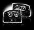 Recon Ford Projector Headlights w/ LED Halos & DRLs Smoked Lens | 264192BK | 1999-2004 Ford Superduty F250-F550