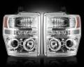 Recon Ford Projector Headlights OLED Halos DRL Clear/Chrome | 264196CL | 2008-2010 Ford Superduty F250-F550