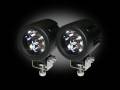 Recon Clear Lens High Power LED Lights Black/Chrome Housing 10-Watt 3000 Lumen | 264505CL | Complete Kit Universal Fit 