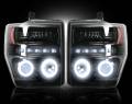 Recon Ford Projector Headlights w/ CCFL Halos & DRL Smoked/Black | 264196BKCC | 2008-2010 Ford Superduty F250-F550