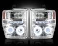 Recon Ford Projector Headlights w/ CCFL Halos and DRL's Clear/Chrome | 264196CLCC | 2008-2010 Ford Superduty F250-F550