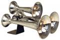 Kleinn 502 |  Chrome triple train horn with copper trumpets & 1/2" airline & valve upgrade