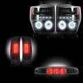 Ford Superduty F-250 to F-550 2008-10 Recon Smoked Headlights w/ CCFL Halos & Tail Lights & Third Brake Light Lighting Package
